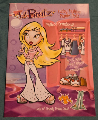 VINTAGE 2004  lil Bratz funky fashion paper dolls fashion creations!  NEW