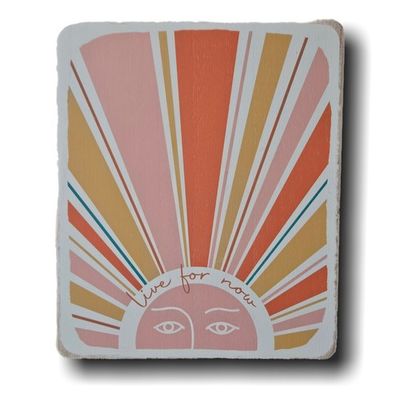 #ad #x27;Live For Now#x27; Decorative Wall Hanging Orange Yellow Sun Wood 10 X 12 $10.00