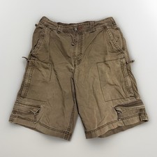 Vtg Old Navy Cargo Shorts Mens 34 Brown Cotton Multi Pocket Tactical Y2K Skater