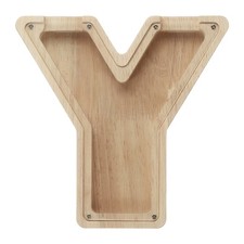 Wooden Letter Piggy Bank, Letter Y, 1 Pcs