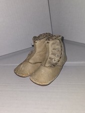 Antique Victorian High Top Four Button White Leather Toddler Baby Shoes