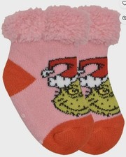  Dr. Seuss  The Grinch  Toddler  Fleece Lined Socks  Size 2T-3T  NEW 