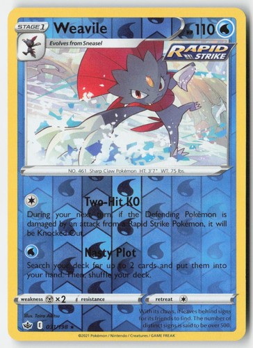 Weavile 31/198 Holo Rare MP Reverse Holo - Chilling Reign