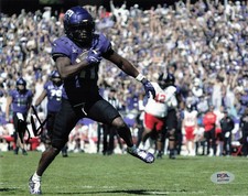 Derius Davis Signed TCU Horned Frogs Football 8x10 Photo PSA Autographed