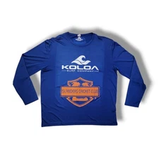 KOLOA Surf Co. Islanders Cricket Club Blue Long Sleeve Lightweight Shirt Size XL