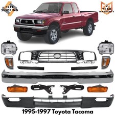 Front Bumper Chrome Steel Grille Assembly Kit For 1995-1997 Toyota Tacoma