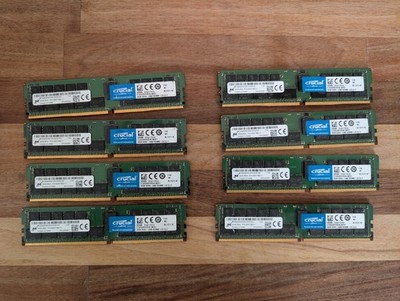 Crucial/Micron  CT32G4RFD424A.36FB1 32GB 2Rx4 PC4-2400T. Lot of 8