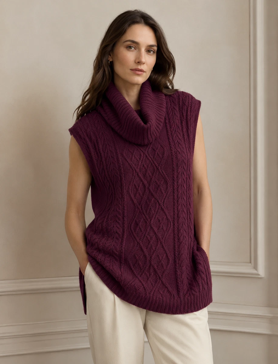 Ralph Lauren Black Label Turtleneck Sleeveless Sweaters for Women