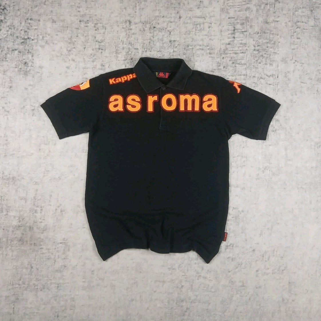 Polo AS Roma Kappa Vintage Nera Y2K - Taglia S Adulto / XS