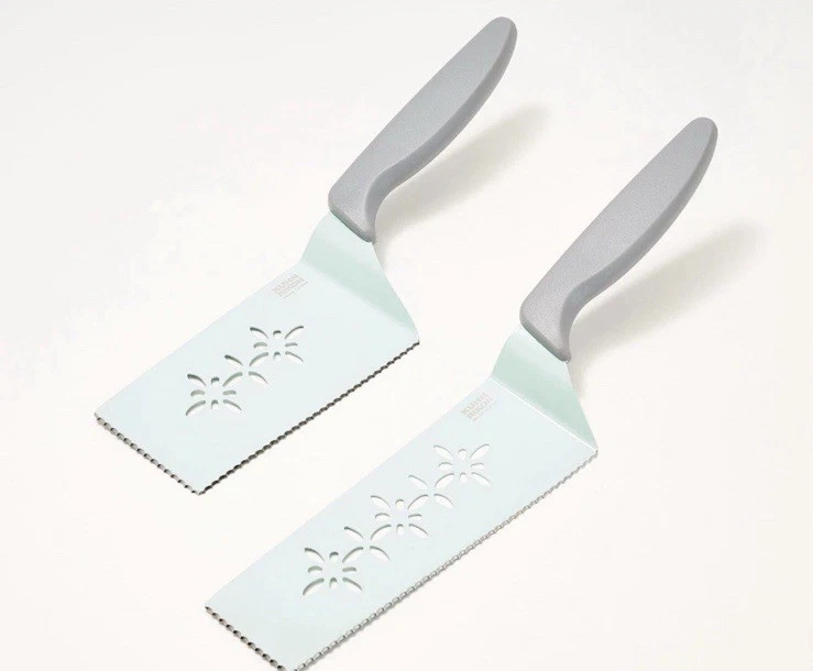 Juego de 2 cuchillos Kuhn Rikon Slice & Serve con fundas K65363 NUEVO gris y blanco Foto 3 de 4