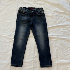 Wrangler Girl Girls Skinny Slim Fit Dark Wash Blue Stretch Denim Jeans Size 12