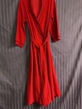 VINTAGE 70's VANITY FAIR RED FLANNEL FLEECE LOUNGING TIE BATH ROBE
