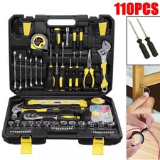 110PCS Hand Tool Kit Set Household DIY Car Repair Maintenance Tool Box Case