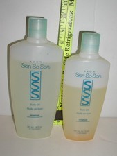 2 HUGE bottles VINTAGE Avon Skin-So-Soft Bath Oil, 16 fl oz 24 oz