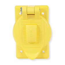 Hubbell 1 Gang Weatherproof Cover Single Receptacle Yellow Polycarbonate