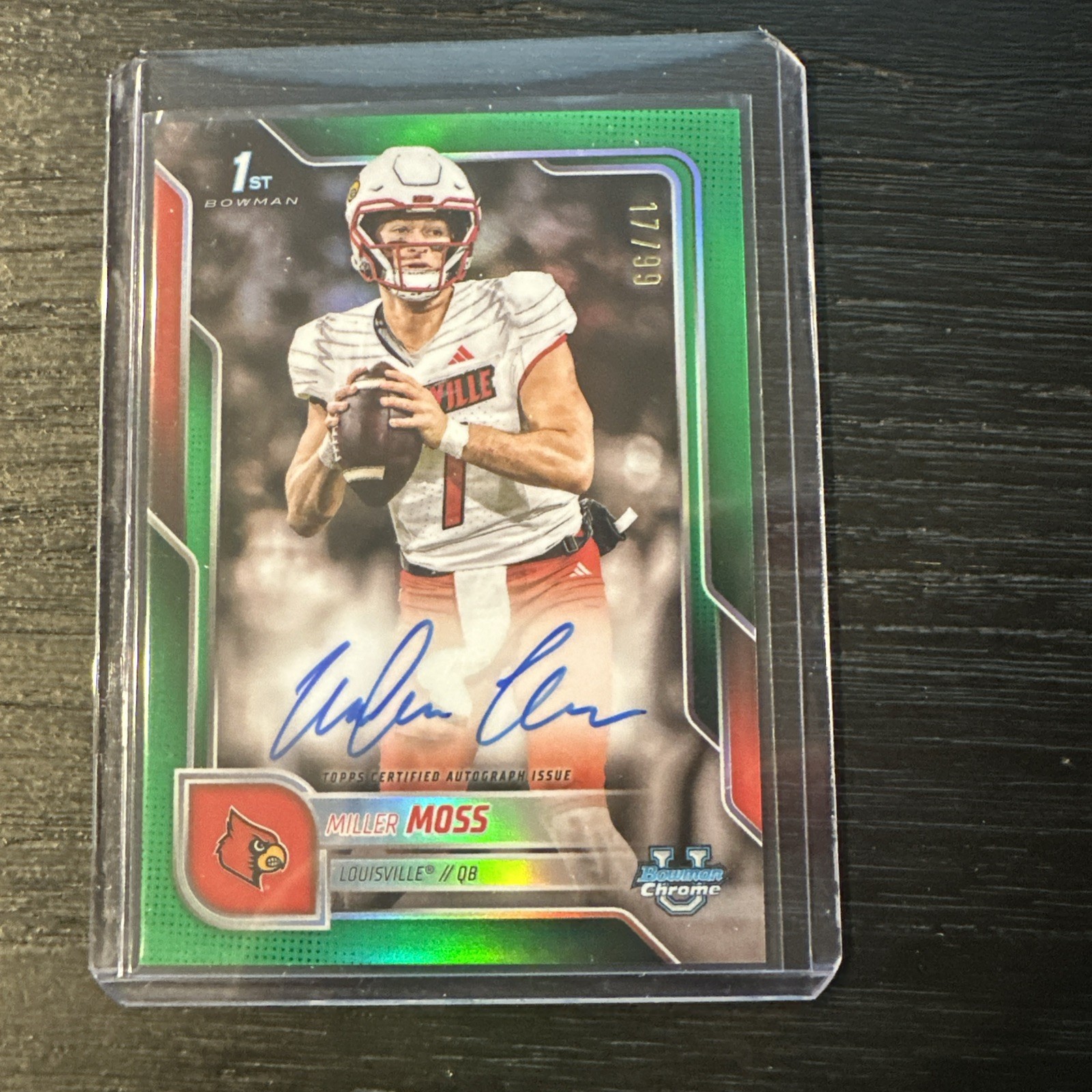 Miller Moss Auto /99 Green Refractor Rookie 2025 Bowman Chrome U 1st RC