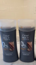 Lot of 2 Dove Men + Care SANDALWOOD + AMBER Scent Aluminum Free Deodorant 2.6 oz