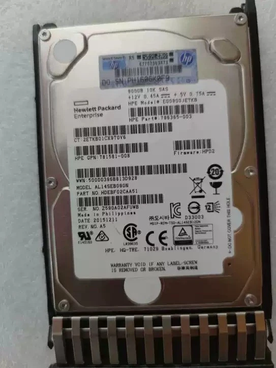 Disco duro disco duro J9F47A NUEVO HP 787647-001 900 GB SAS 10K 2,5 pulgadas 12 Gbps MSA SFF ENT Foto 3 de 4