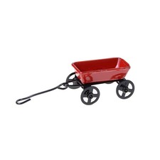 Casa delle Bambole 1:12 Miniatura Metallo Rosso Carrello Tirante Mobili Giardino Accesso npt1