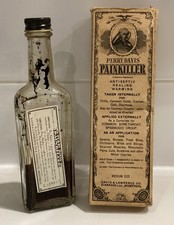 Vintage Perry Davis' Painkiller Historic Patent Medicin Box And Bottle Canada