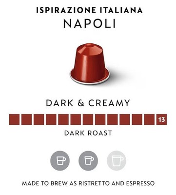Nespresso Original Line Ispirazione Napoli Dark Roast Espresso, 100 LOOSE Pods