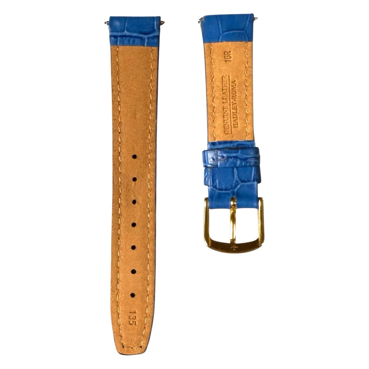 Hadley Roma Womens 16mm Blue Croc Embossed Leather Watch  display picture 2