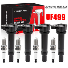 4Pack Ignition Coil  Iridium Spark Plugs For 2006-2011 Hyundai Accent Kia Rio5