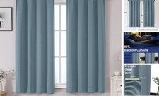 Sally Blackout Curtains for Bedroom 63 Inch 40"W x 63"L Pack of 2 Stone Blue