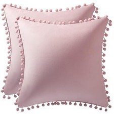 18x18 Throw Pillow Covers Pink: 2 Pack Cozy 18" x 18" Pack of 2 Baby Pink