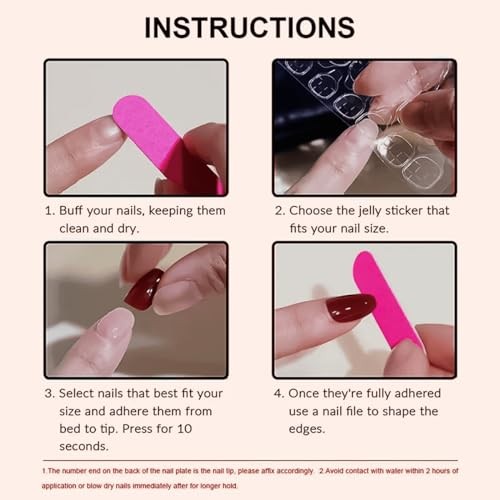 Glitzer French Tip Nägel Long Press on Nails Sarg Fake Nails Press-Heart5 - Bild 6 von 7