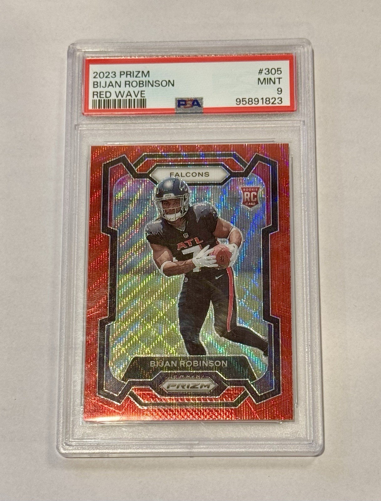 2023 Panini Prizm - Rookies Bijan Robinson #305 Red Wave Prizm /149 (RC)