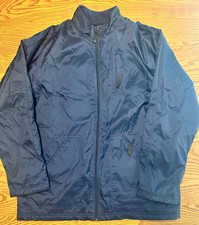 Vintage Y2K Nike Windbreaker Navy Blue Fleece Lined Jacker Size L Fleece Lining
