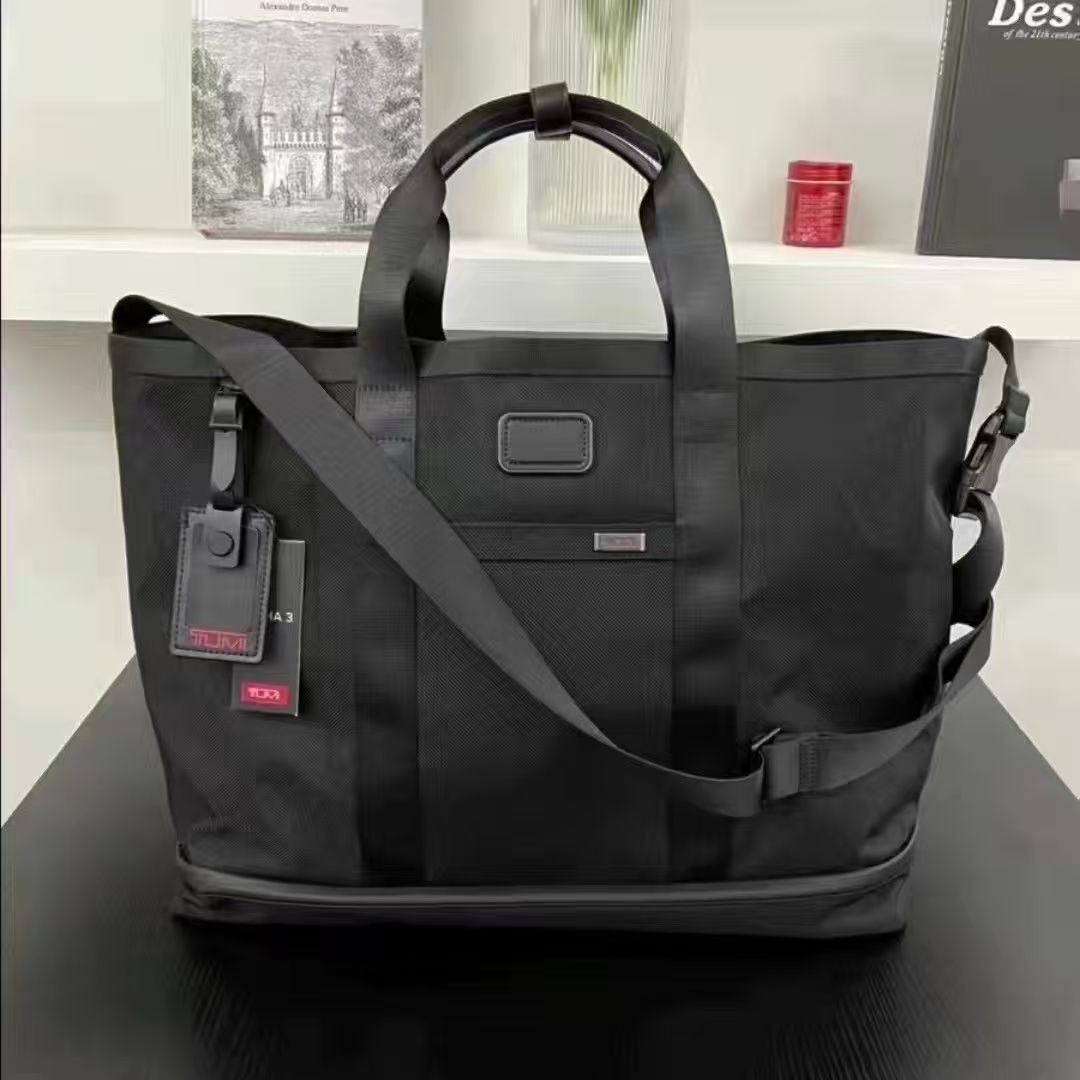 TUMI Alpha 3 Carryall Tote Bag Black Series Ballistic Nylon Outlet 2203152D3