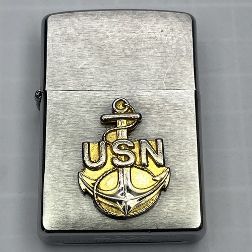 2009 Zippo Lighter Bradford PA United States Navy Gold Anchor Emblem  WORKS