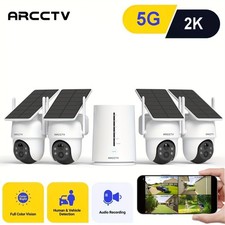 ARCCTV 2K Solar Wireless Security Camera System 4 Camers Home Station