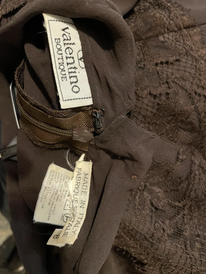 Винтажный Valentino женщин коричневый чистый длинным рукавом блузка средний сделано в Италии размер 8 - Изображение 2 из 4