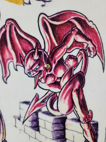 Vintage 94 Little Vinnie Myers traditionelles Tattoo Flash Sheet Shop gebraucht Gargoyle - Bild 5 von 9
