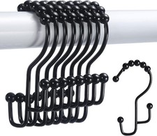 Shower Curtain Hooks 12 Pcs Double Shower Curtain Hooks Rings Black Shower