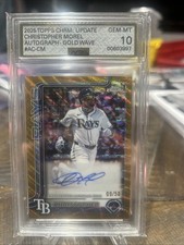 Christopher Morel 2025 Topps Chrome Update Auto Gold Refractor /50 #AC-CM