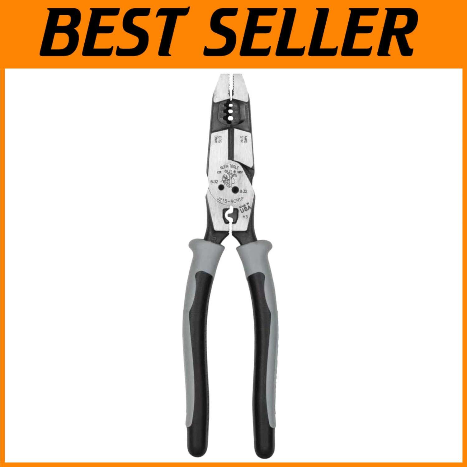 9-Inch Side Cutting Pliers with Crimper and Wire Stripper