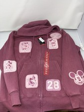 Disney XL Mickey Minnie Mouse Women Full Zip Hoodie NWT
