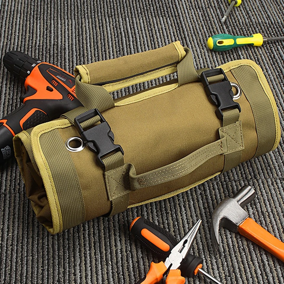 Tool Roll Organizer Tool Roll Up Oxford Bag Tool Large Wrench Super Big Pouch - Image 4 of 4