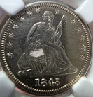 1845 25C Seated Liberty Quarter , NGC AU Details