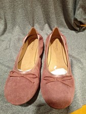 Vionic Liliana Ballet Flats Womens Size 10 Plum Suede Leather Slip-On Shoes