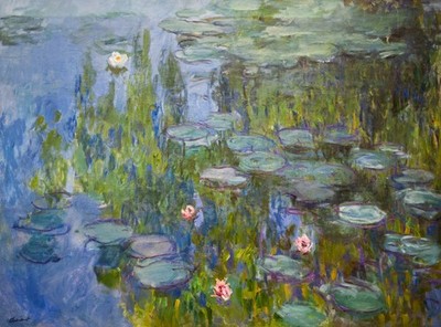  Hand Textured   - Claude Monet   Seerosen   Fine Art Acrylic Gel Canvas 19×14''