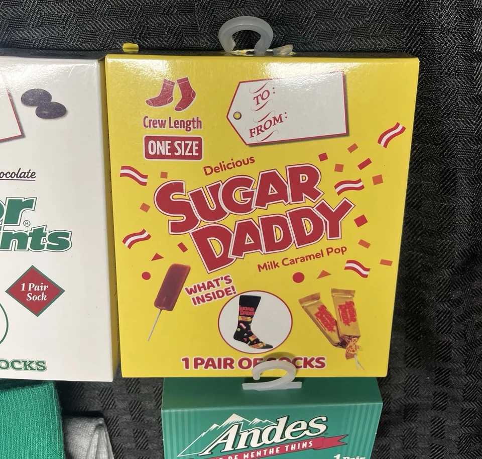 Lot of 4 Pairs of Candy Socks (Junior Mints, Andes, Sugar Daddy) - Image 2 of 4