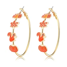 Thanksgiving Earrings for Women Cute Turkey Pumpkin Earrings Fall Maple Leaf ...