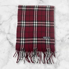 Sciarpa Burberry vintage rosso scuro check lana di agnello accessorio di design di lusso
