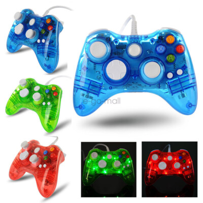 Glow Xbox 360 Wired Controller Joystick for Xbox 360 & PC Windows 11/10/8/7