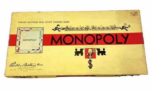 Vintage 1954 MONOPOLY Board Game BY PARKER BROTHERS As Shown